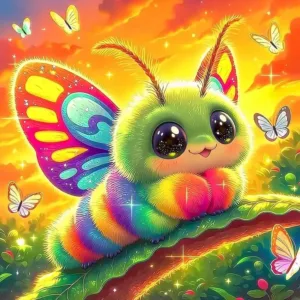 Cute Rainbow Caterpillar 5D Diamond Painting Kit